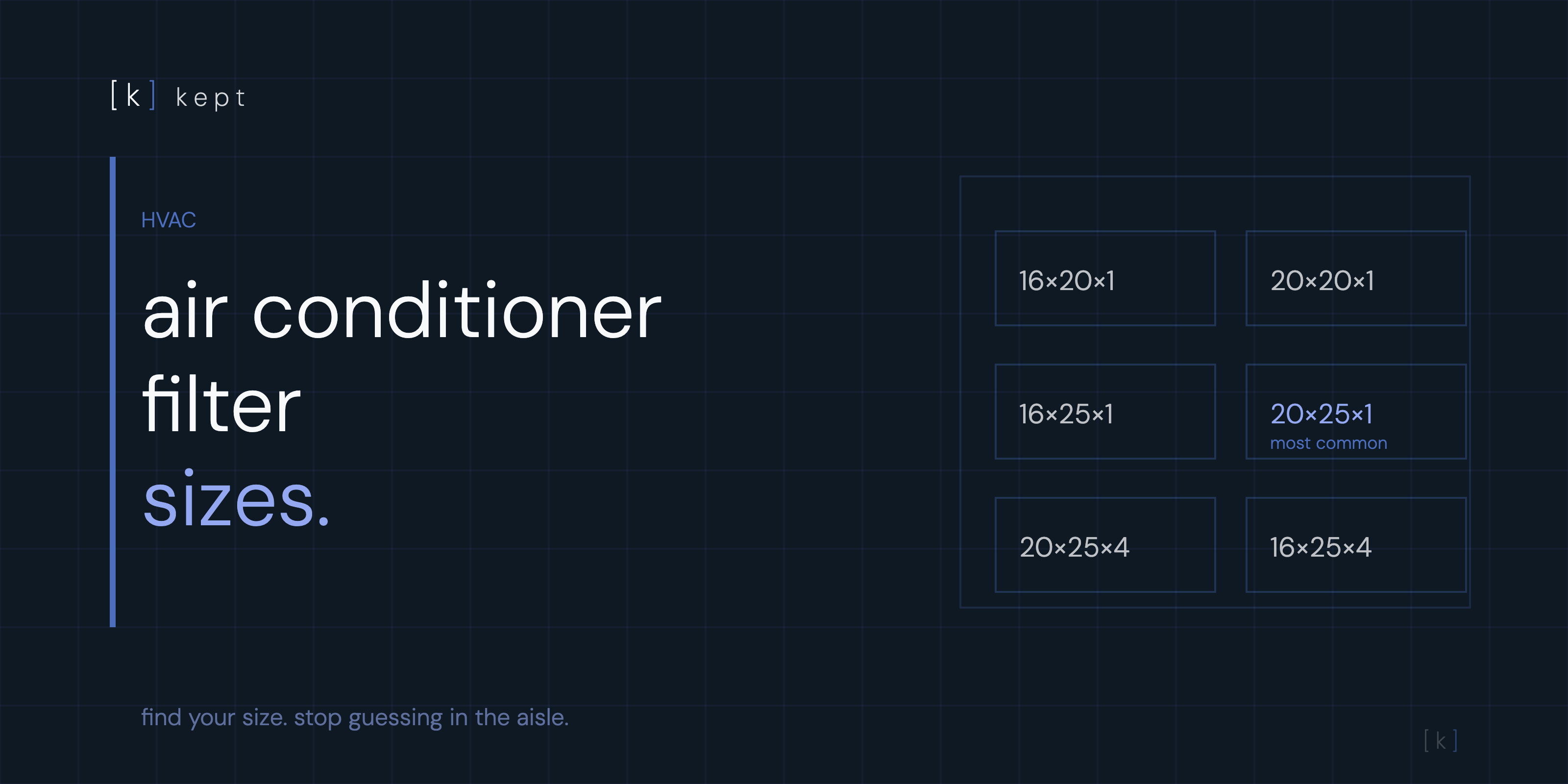 Air conditioner filter sizes