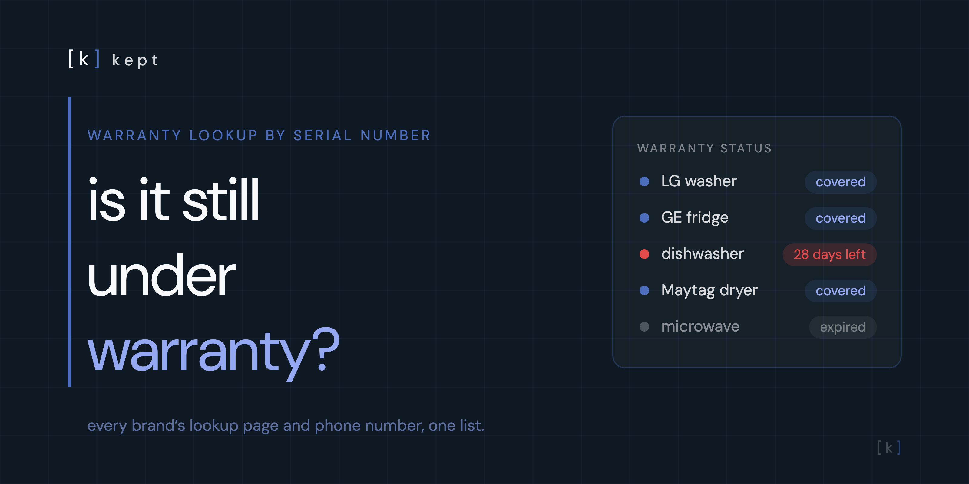 appliance warranty lookup by serial number for every major brand