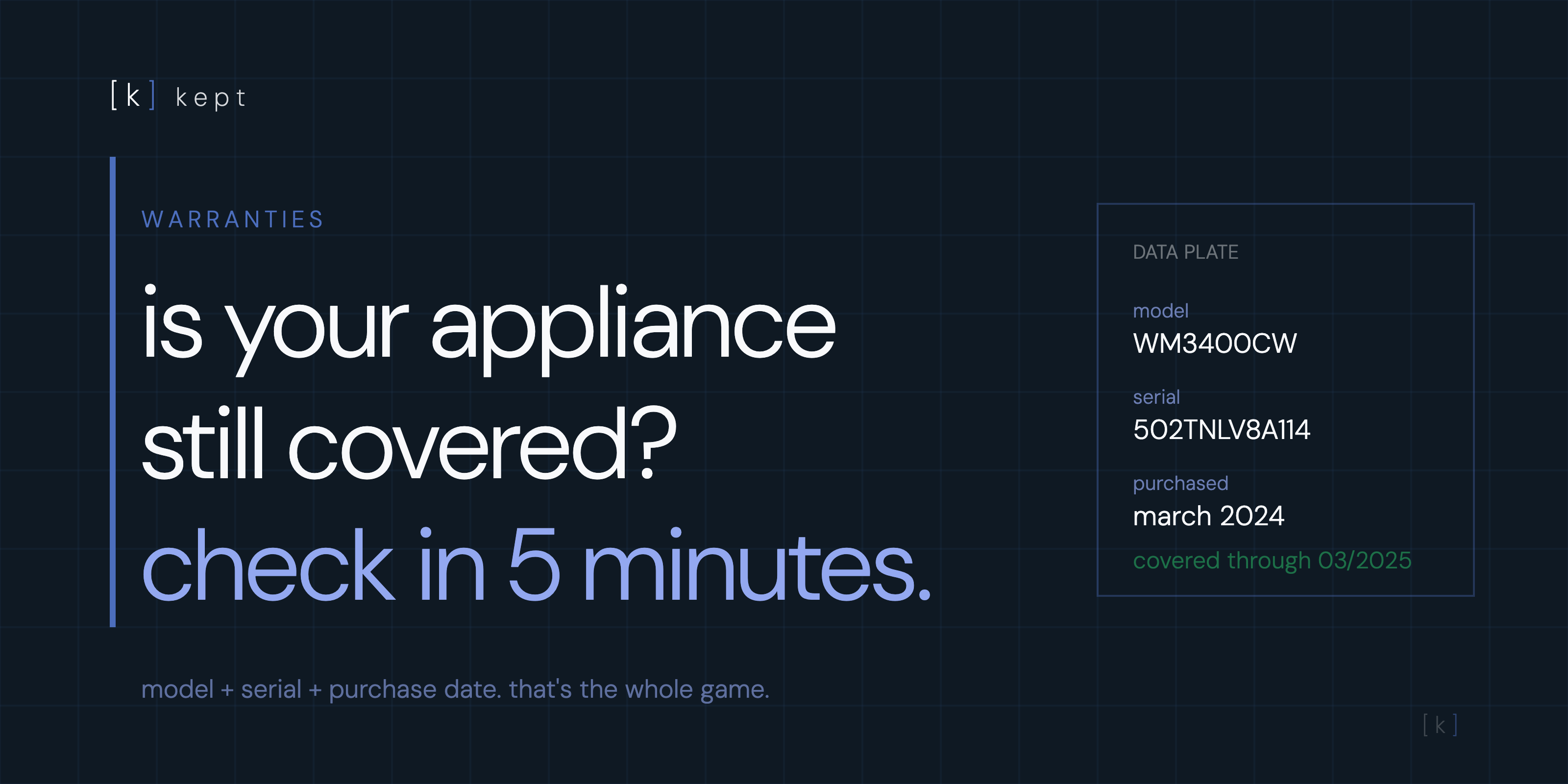 checking appliance warranty status with model and serial number
