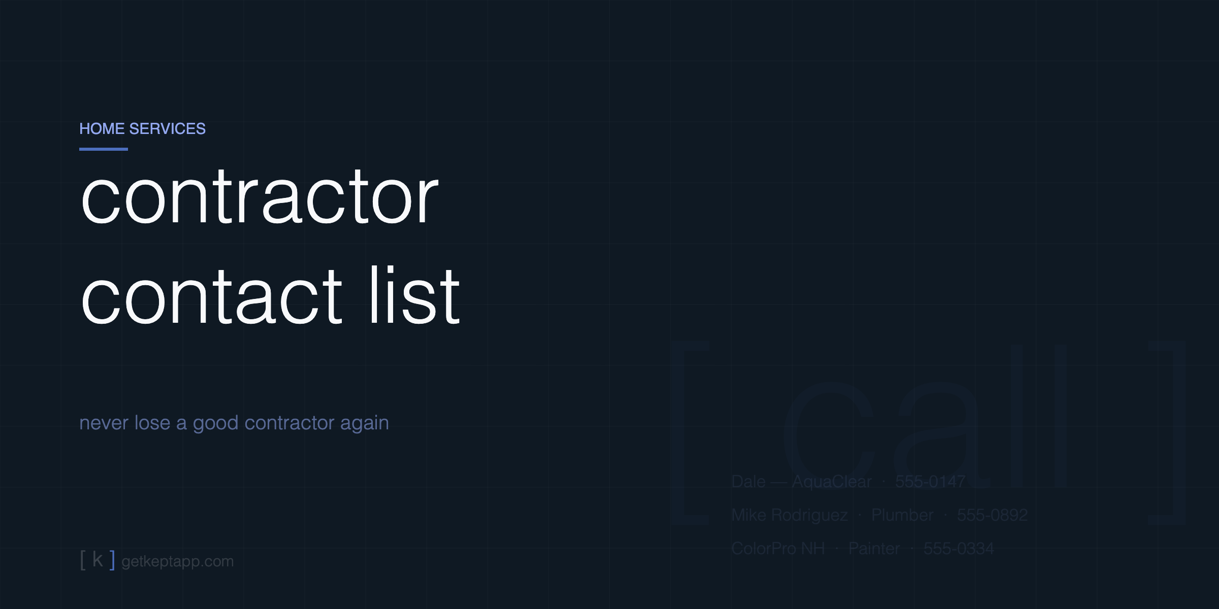 contractor contact list for homeowners