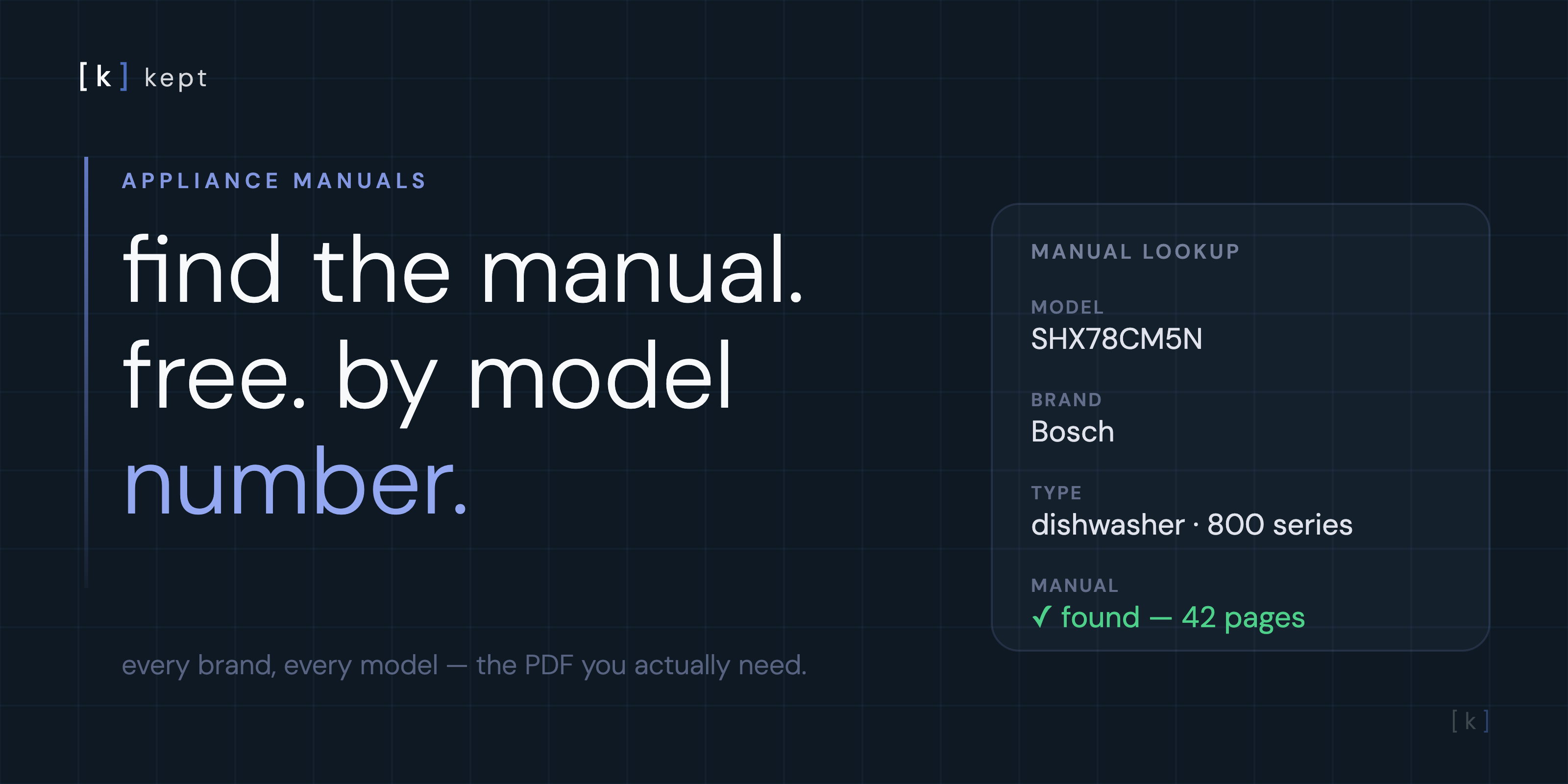 finding an appliance manual by model number as a free pdf