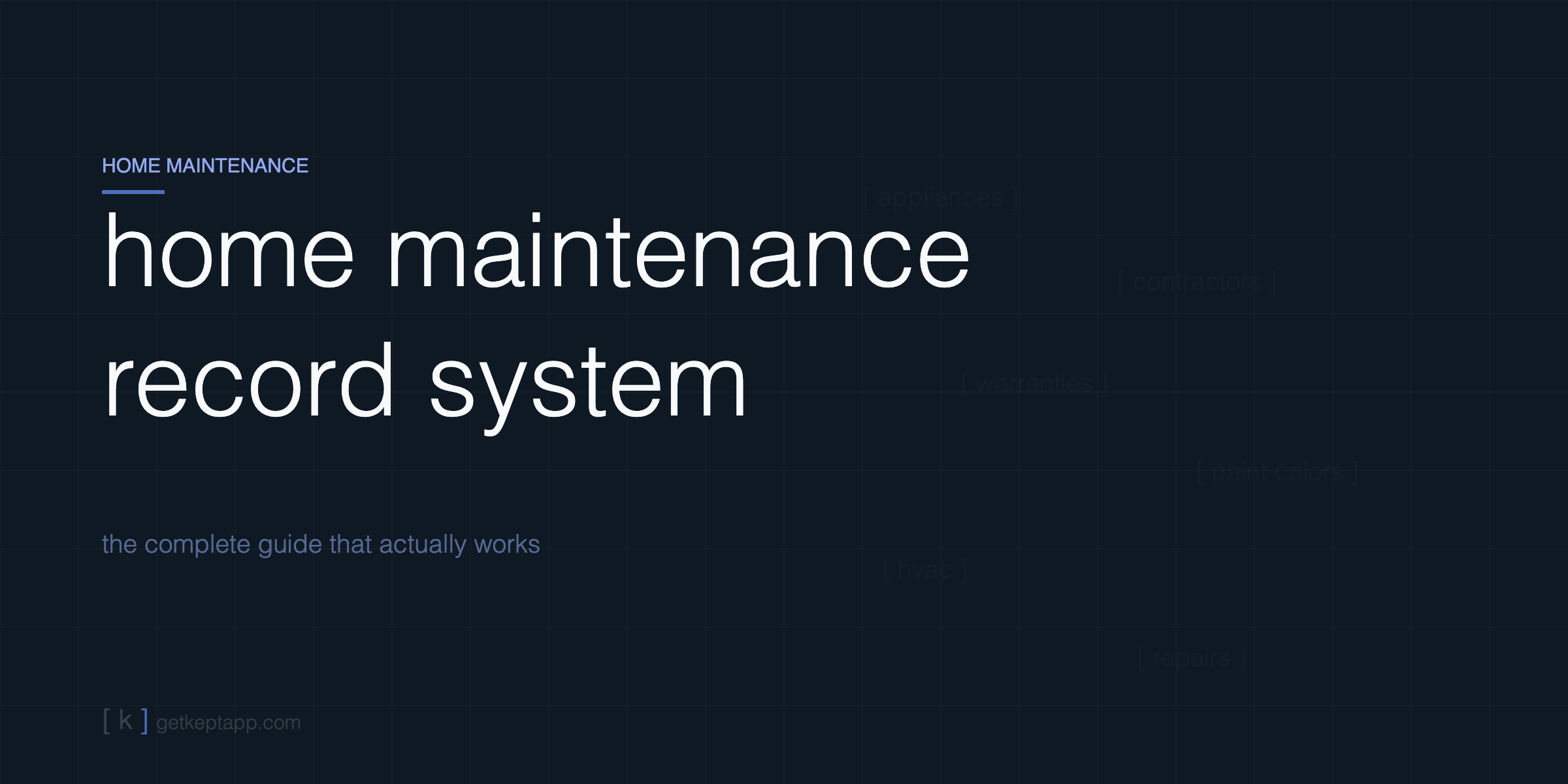home maintenance record system