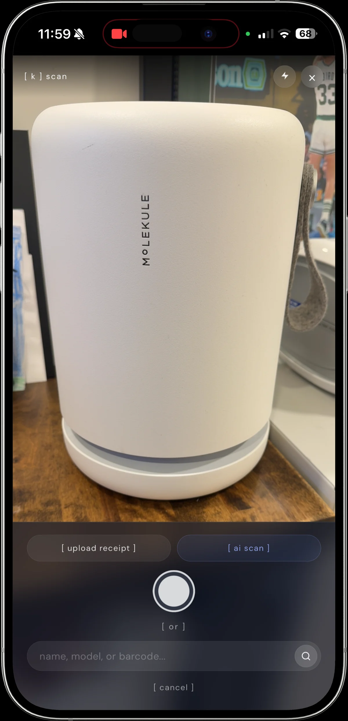 kept's ai capture identifying a product from a photo during a renovation