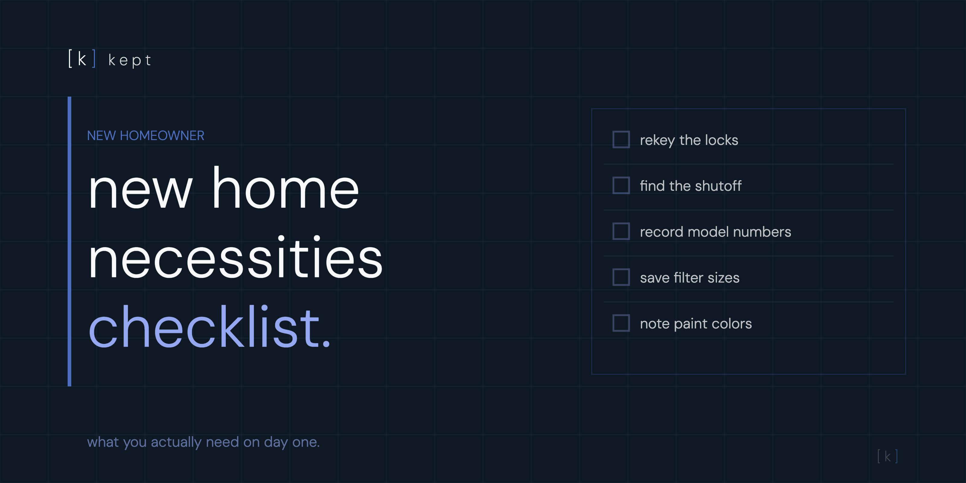 New home necessities checklist