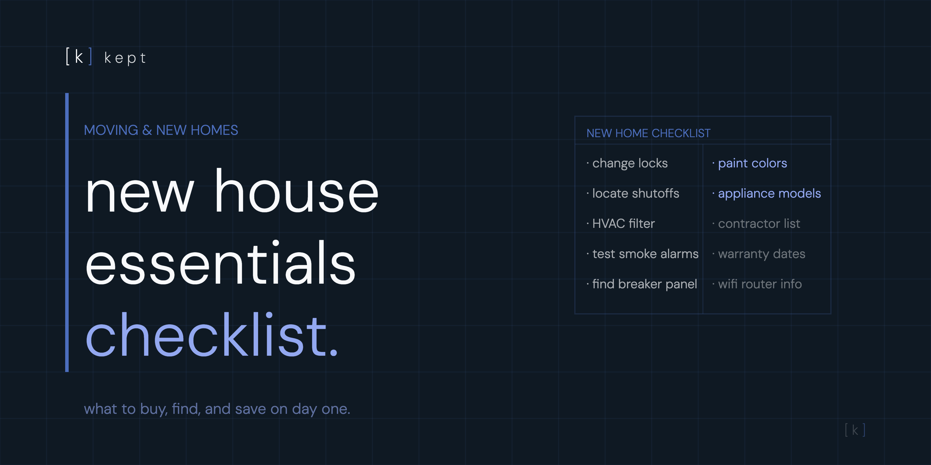 new house essentials checklist for new homeowners