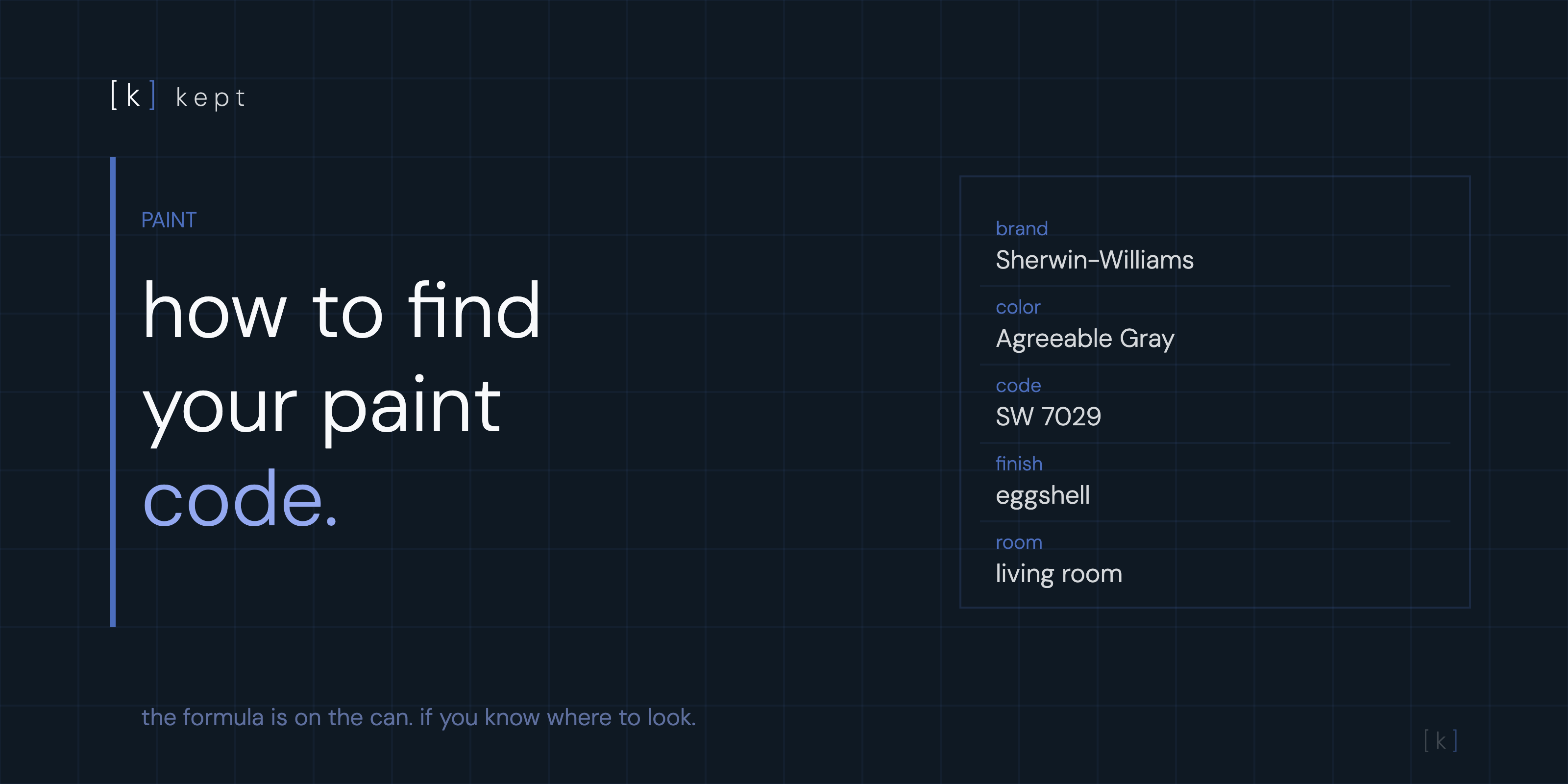 How to find your paint code
