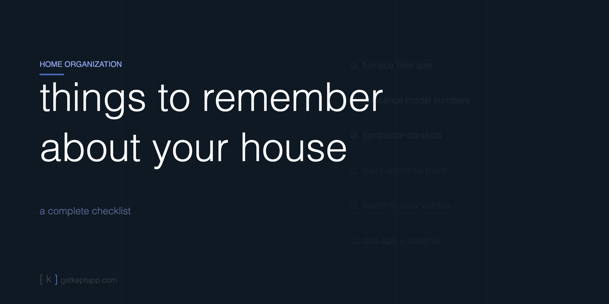 things to remember about your house
